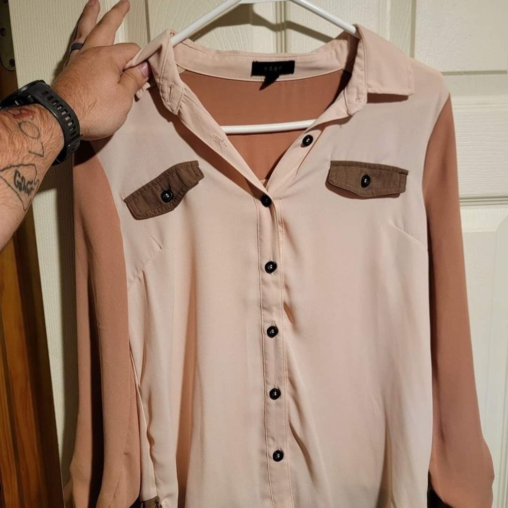 3-Tone Brown Blouse (S)